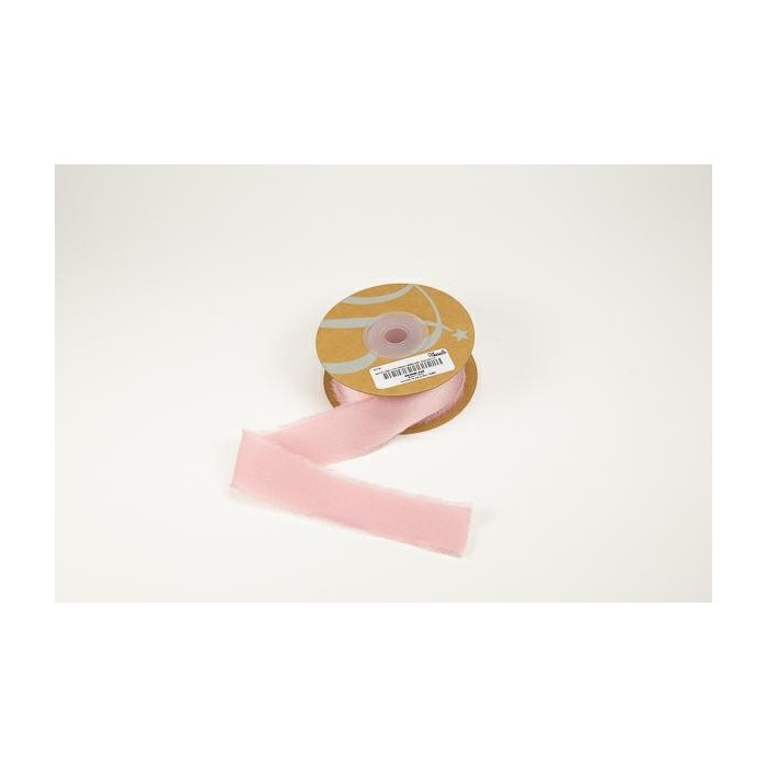 NASTRO RASO C FRANGIA 25X15MT ROSA ANTICO